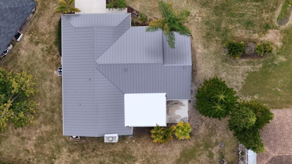 An image of a metal roof.